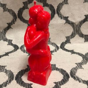 Decorative couple red candle two wicks